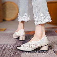 Afbeelding in Gallery-weergave laden, Holle mesh schoenen met spitse neus en stevige hak