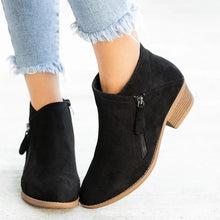 Afbeelding in Gallery-weergave laden, Chunky Heel enkellaarsjes met Zijrits voor Dames