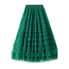 Afbeelding in Gallery-weergave laden, Gelaagde elastische taille tule maxi rok