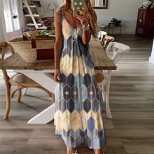 Afbeelding in Gallery-weergave laden, Mouwloze jurken met geometrische print voor dames