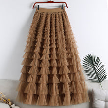 Afbeelding in Gallery-weergave laden, Gelaagde elastische taille tule maxi rok