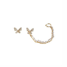 Afbeelding in Gallery-weergave laden, Strass Butterfly Dangle Hoop Stud Oorbellen