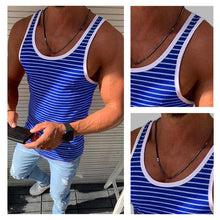 Afbeelding in Gallery-weergave laden, Gestreiftes lässiges Tanktop für Herren