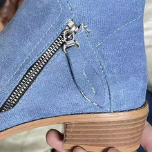 Afbeelding in Gallery-weergave laden, Chunky Heel enkellaarsjes met Zijrits voor Dames
