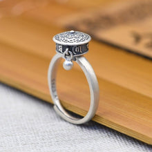 Afbeelding in Gallery-weergave laden, Buddhist Tibetan Prayer Wheel Ring OM Mantra Lotus Floral Ring