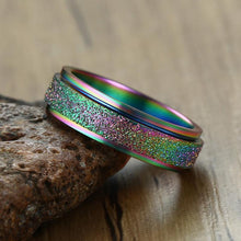 Afbeelding in Gallery-weergave laden, Gezandstraalde Draaiende Fidget Ring