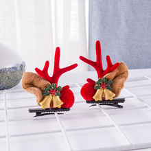 Afbeelding in Gallery-weergave laden, Kerstmis Nieuw gewei pluche haarspelden