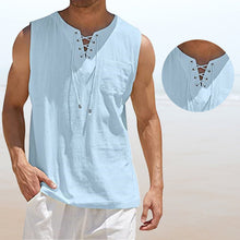 Afbeelding in Gallery-weergave laden, Effen kleur vest met trekkoord voor heren