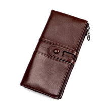 Afbeelding in Gallery-weergave laden, Dames echt lederen clutch lange geld portemonnee