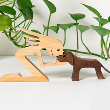Afbeelding in Gallery-weergave laden, Dierenliefhebber - Tafelornamenten met houten sculptuur