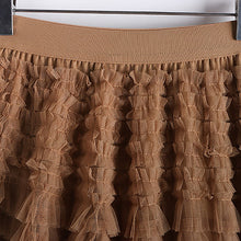 Afbeelding in Gallery-weergave laden, Gelaagde elastische taille tule maxi rok