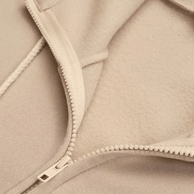Afbeelding in Gallery-weergave laden, Lange hoodie van fleece met rits en capuchon