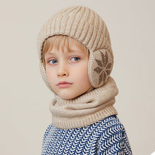Afbeelding in Gallery-weergave laden, Gebreide wintermuts van fleece-sjaal voor kinderen
