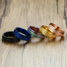 Afbeelding in Gallery-weergave laden, Gezandstraalde Draaiende Fidget Ring
