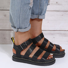 Afbeelding in Gallery-weergave laden, Platform zomersandalen met open teen en dikke zolen