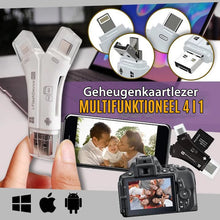 Afbeelding in Gallery-weergave laden, 4-in-1 draagbare geheugenkaartlezer voor telefoons