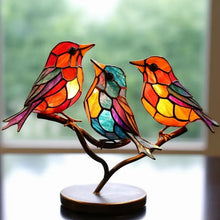 Afbeelding in Gallery-weergave laden, Birds on Branches Stained Glass Ornaments