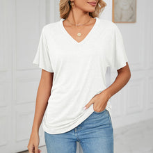 Afbeelding in Gallery-weergave laden, Casual pullover V-hals effen kleur losse damestops