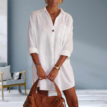 Afbeelding in Gallery-weergave laden, Effen kleur blouse met lange mouwen en kraag