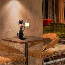 Afbeelding in Gallery-weergave laden, Zwarte kat kandelaar