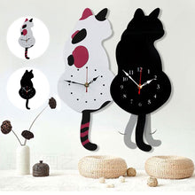 Afbeelding in Gallery-weergave laden, Nordic Cat kwispelende staart wandklok