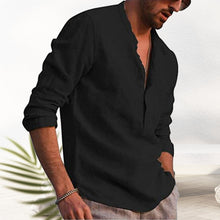 Afbeelding in Gallery-weergave laden, V-neck linen shirt