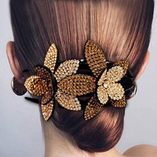 Afbeelding in Gallery-weergave laden, Strass dubbele bloem haarclip