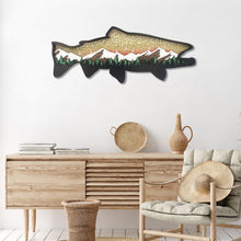 Afbeelding in Gallery-weergave laden, Houten Forel Kunst Landschap Muur Decor