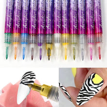 Afbeelding in Gallery-weergave laden, 12 Colors Ultra Thin Curve Manicure Marker