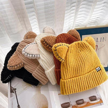 Afbeelding in Gallery-weergave laden, Winter gebreide muts met kattenoren