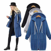 Afbeelding in Gallery-weergave laden, Vrijetijds lange hoodie met ritssluiting