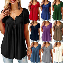 Afbeelding in Gallery-weergave laden, Effen T-shirt met ruches voor dames