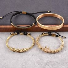Afbeelding in Gallery-weergave laden, Zirkoon kroon combinatie vierdelige armbanden