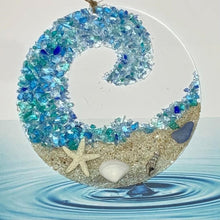 Afbeelding in Gallery-weergave laden, 🌊Zeeglas suncatcher - oceaan verpletterende golf strandornament