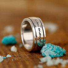 Afbeelding in Gallery-weergave laden, "I Am Enough" Zilveren Meditatie Draaibare Angst Ring