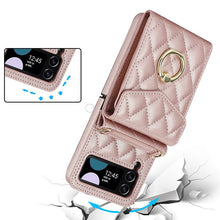 Afbeelding in Gallery-weergave laden, Embossed Leather Wallet Case for Samsung Galaxy Z Flip4 Flip3