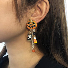 Afbeelding in Gallery-weergave laden, Pumpkin Ghost Creative Halloween-oorbellen met kwastjes