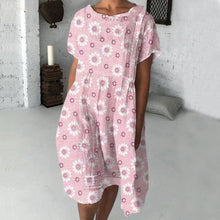 Afbeelding in Gallery-weergave laden, Midi-jurk met zonnebloemprint