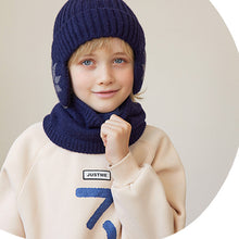 Afbeelding in Gallery-weergave laden, Gebreide wintermuts van fleece-sjaal voor kinderen