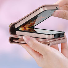 Afbeelding in Gallery-weergave laden, Embossed Leather Wallet Case for Samsung Galaxy Z Flip4 Flip3
