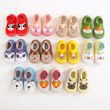 Afbeelding in Gallery-weergave laden, Antislip babyslofjes met dierenpatroon