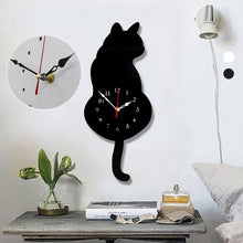 Afbeelding in Gallery-weergave laden, Nordic Cat kwispelende staart wandklok