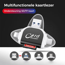 Afbeelding in Gallery-weergave laden, 4-in-1 universele SD TF-kaartlezer met meerdere poorten