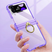 Afbeelding in Gallery-weergave laden, Zachte doorzichtige hoes met ring voor Samsung Galaxy Z Flip4