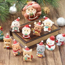 Afbeelding in Gallery-weergave laden, Handgemaakte dieren kerstman ornamenten