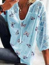 Afbeelding in Gallery-weergave laden, Dames T-shirt met V-hals