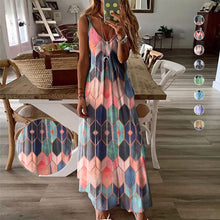 Afbeelding in Gallery-weergave laden, Mouwloze jurken met geometrische print voor dames
