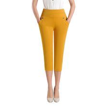 Afbeelding in Gallery-weergave laden, Casual damesbroek met zeven punten en hoge taille