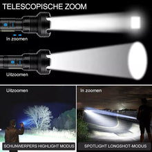 Afbeelding in Gallery-weergave laden, LED oplaadbare tactische laser zaklamp