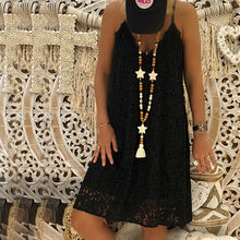 Afbeelding in Gallery-weergave laden, Dames zomer effen mouwloze v-hals Sling Lace losse jurk